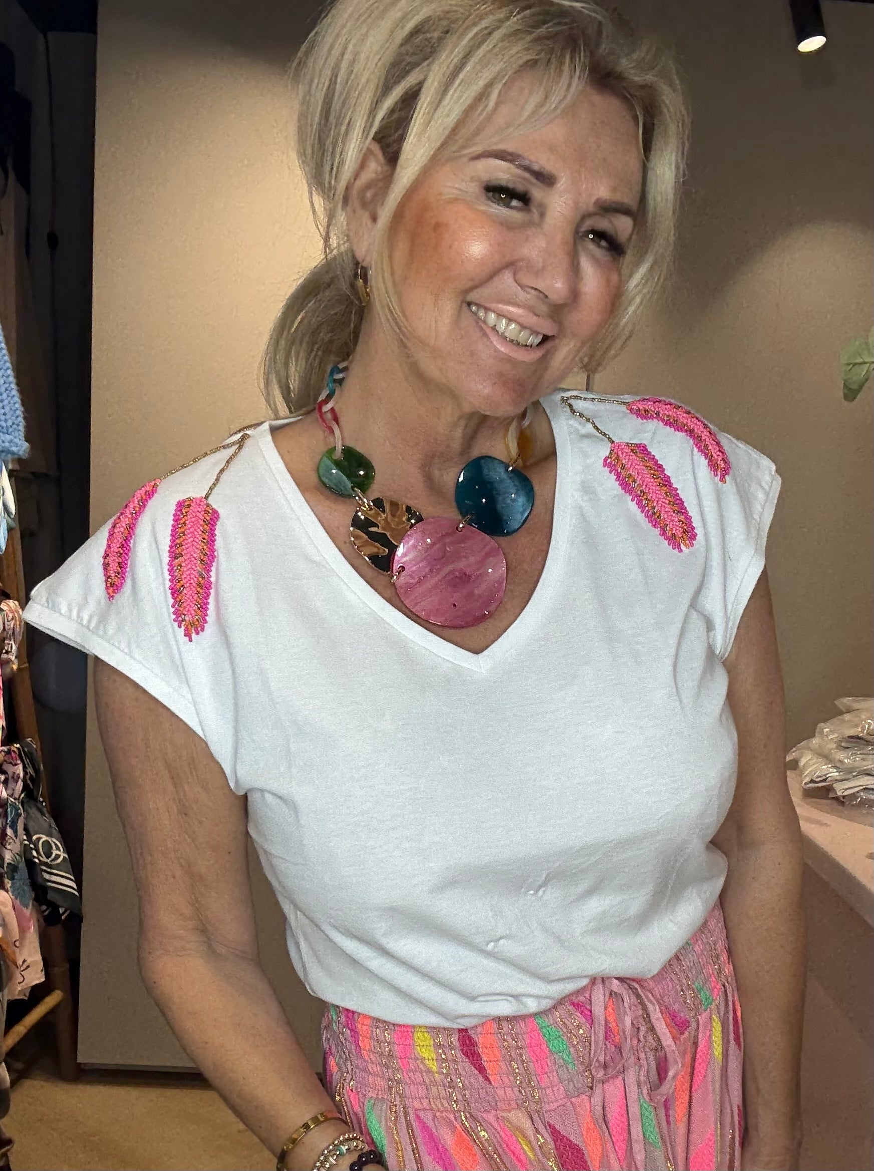 T-Shirt Boho Feather Wit